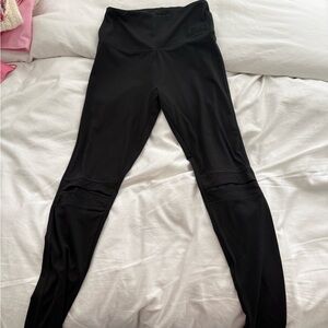 PINK Victoria’s Secret Black Leggings with Mesh Knee Slits